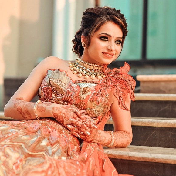 3D Embroidered Lehenga - Picture 3 of 3